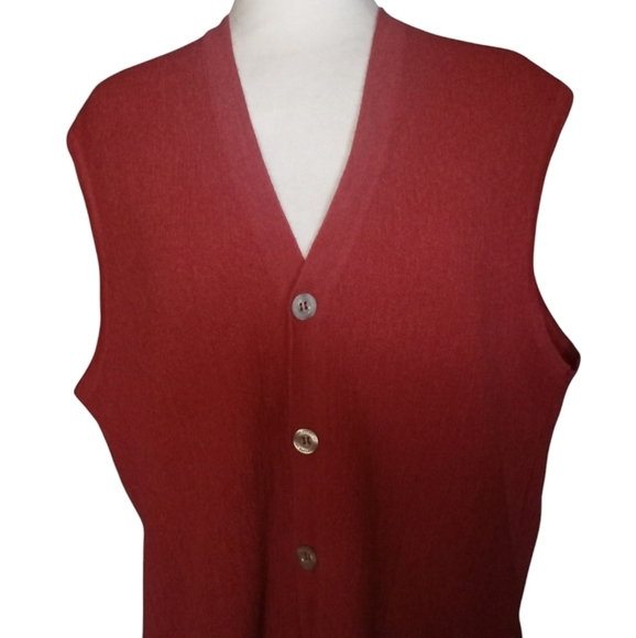 Zimmerli of Switzerland Women's Red 100% Alpaca Button Up Vest Size Large - Picture 4 of 9